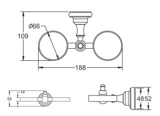 Стакан двойной для ванной комнаты Rose RG1122Q бронза